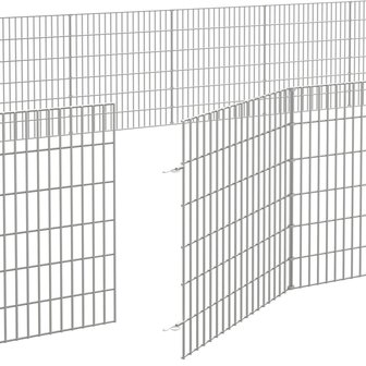 Dierenverblijf 48 panelen 54x60 cm gegalvaniseerd ijzer 6