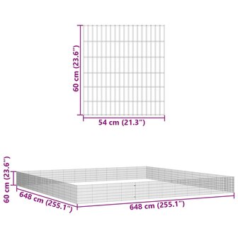 Dierenverblijf 48 panelen 54x60 cm gegalvaniseerd ijzer 7