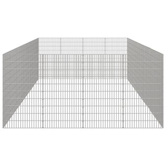 Dierenverblijf 24 panelen 54x100 cm gegalvaniseerd ijzer 4