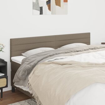 Hoofdborden 2 st 80x5x78/88 cm stof taupe 1