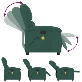 Massagestoel verstelbaar fluweel donkergroen 7