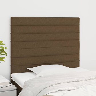 Hoofdborden 2 st 100x5x78/88 cm stof donkerbruin 1
