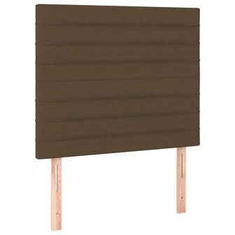 Hoofdborden 2 st 100x5x78/88 cm stof donkerbruin 2