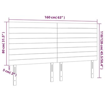 Hoofdborden 4 st 80x5x78/88 cm fluweel donkergroen 8