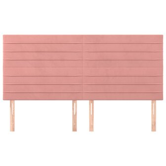 Hoofdborden 4 st 80x5x78/88 cm fluweel roze 3