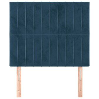 Hoofdborden 2 st 90x5x78/88 cm fluweel donkerblauw 3