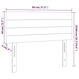 Hoofdbord 80x5x78/88 cm stof zwart 8