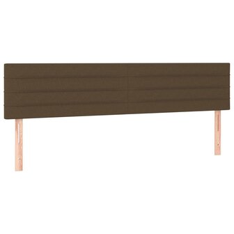 Hoofdborden 2 st 100x5x78/88 cm stof donkerbruin 2