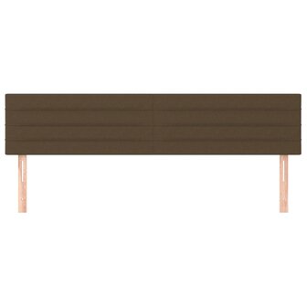 Hoofdborden 2 st 100x5x78/88 cm stof donkerbruin 3