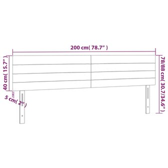Hoofdborden 2 st 100x5x78/88 cm stof donkerbruin 8