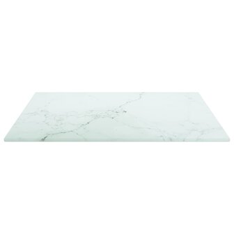 Tafelblad 40x40 cm 6 mm gehard glas met marmeren design wit 3