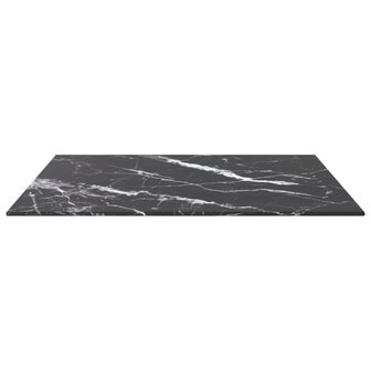 Tafelblad 60x60 cm 6 mm gehard glas met marmeren design zwart 3