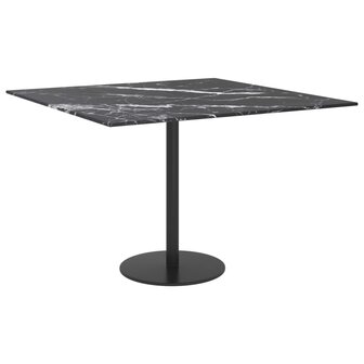 Tafelblad 60x60 cm 6 mm gehard glas met marmeren design zwart 4