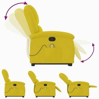 Sta-op-massagestoel verstelbaar fluweel geel 7