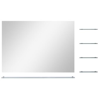 Wandspiegel met 5 schappen 80x60 cm zilverkleurig 3