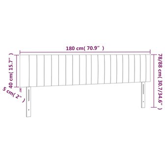 Hoofdborden 2 st 90x5x78/88 cm stof cr&egrave;mekleurig 8