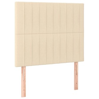 Hoofdborden 2 st 80x5x78/88 cm stof cr&egrave;mekleurig 2