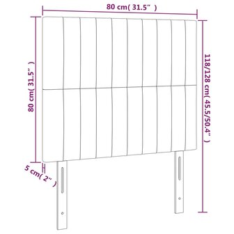 Hoofdborden 2 st 80x5x78/88 cm stof cr&egrave;mekleurig 8