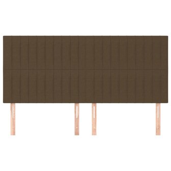 Hoofdborden 4 st 80x5x78/88 cm stof donkerbruin 3