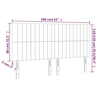 Hoofdborden 4 st 80x5x78/88 cm stof donkerbruin 8