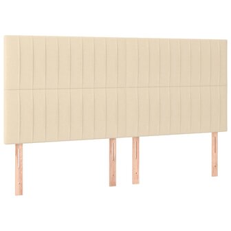 Hoofdborden 4 st 80x5x78/88 cm stof cr&egrave;mekleurig 2