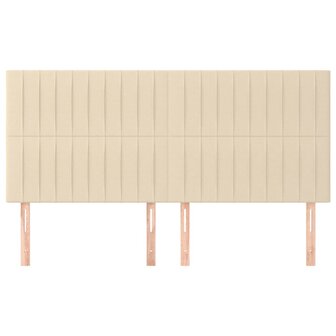 Hoofdborden 4 st 80x5x78/88 cm stof cr&egrave;mekleurig 3