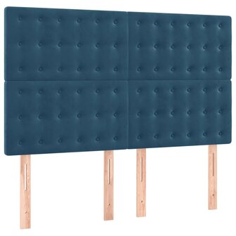 Hoofdborden 4 st 72x5x78/88 cm fluweel donkerblauw 2