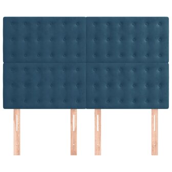 Hoofdborden 4 st 72x5x78/88 cm fluweel donkerblauw 3