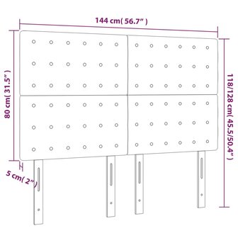 Hoofdborden 4 st 72x5x78/88 cm fluweel donkerblauw 8
