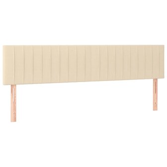 Hoofdborden 2 st 80x5x78/88 cm stof cr&egrave;mekleurig 2