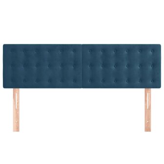 Hoofdborden 2 st 72x5x78/88 cm fluweel donkerblauw 3