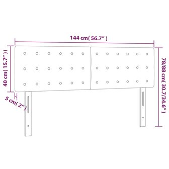 Hoofdborden 2 st 72x5x78/88 cm fluweel donkerblauw 8