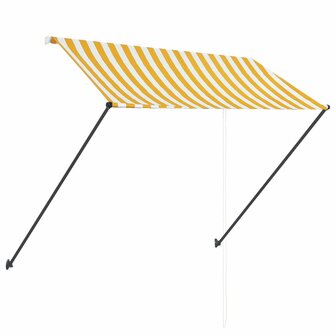 Luifel uittrekbaar met LED 250x150 cm geel en wit  4