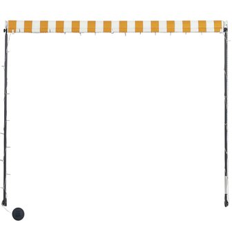 Luifel uittrekbaar met LED 250x150 cm geel en wit  6