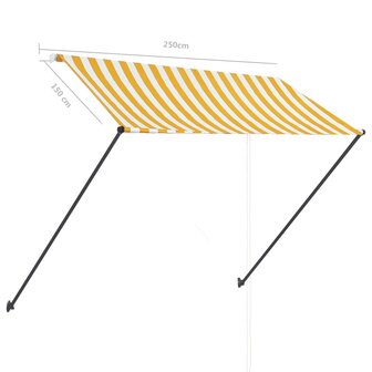 Luifel uittrekbaar met LED 250x150 cm geel en wit  9