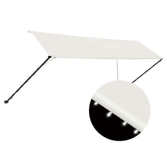 Luifel uittrekbaar met LED 400x150 cm cr&egrave;me 2