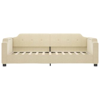 Slaapbank 90x200 cm stof cr&egrave;mekleurig 3