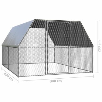Kippenhok 3x4x2 m gegalvaniseerd staal 5