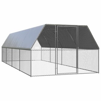 Kippenhok 3x8x2 m gegalvaniseerd staal 1