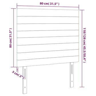 Hoofdborden 2 st 80x5x78/88 cm stof blauw 8