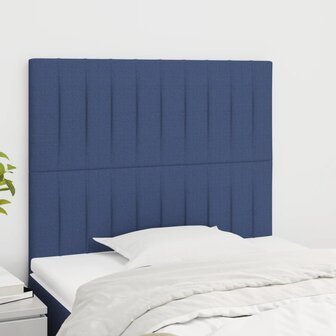Hoofdborden 2 st 100x5x78/88 cm stof blauw 1