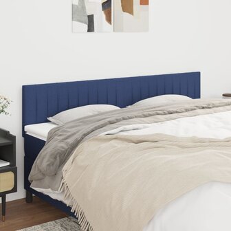 Hoofdborden 2 st 100x5x78/88 cm stof blauw 1