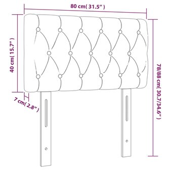 Hoofdbord 80x7x78/88 cm fluweel donkergroen 8