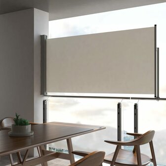 Tuinscherm uittrekbaar 120x300 cm cr&egrave;mekleurig 1