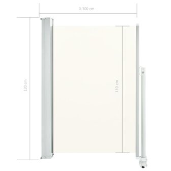 Tuinscherm uittrekbaar 120x300 cm cr&egrave;mekleurig 8