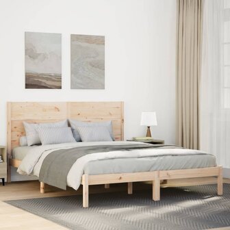 Bedframe extra lang zonder matras massief hout 160x210 cm 1