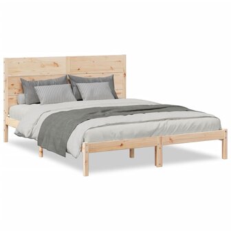 Bedframe extra lang zonder matras massief hout 160x210 cm 2