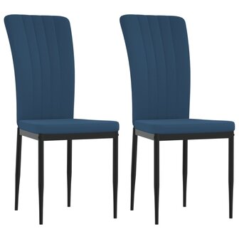 Eetkamerstoelen 2 st fluweel blauw 2