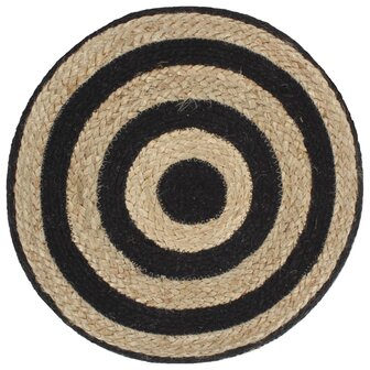 Poef handgemaakt 45x30 cm jute zwart 2
