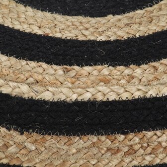 Poef handgemaakt 45x30 cm jute zwart 3